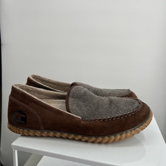 Sorel Other - Sorel Brown/Grey Suede Grizzly Dude Slippers Mens Size 10.5